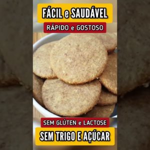 BISCOITO FÁCIL, GOSTOSO e SAUDÁVEL - Sem Trigo, Leite e Açúcar para Lanche ou Café da Manhã #shorts