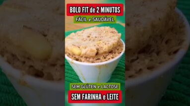 BOLO de 2 MINUTOS Delicioso - SEM FARINHA, AÇÚCAR e LEITE - Fofinho, Fácil e Rápido